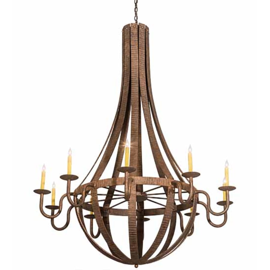 Meyda Tiffany Barrel Stave 10 Light 54" Wide Taper Candle Style Chandelier