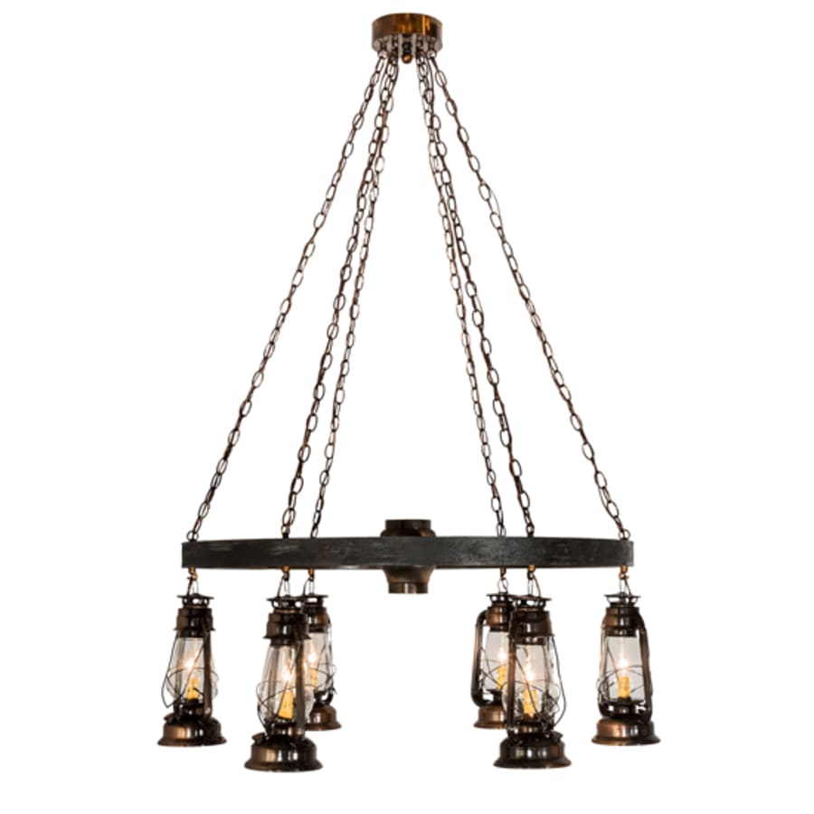 Meyda Tiffany Miners Lantern 6 Light 40" Wide Lantern Chandelier