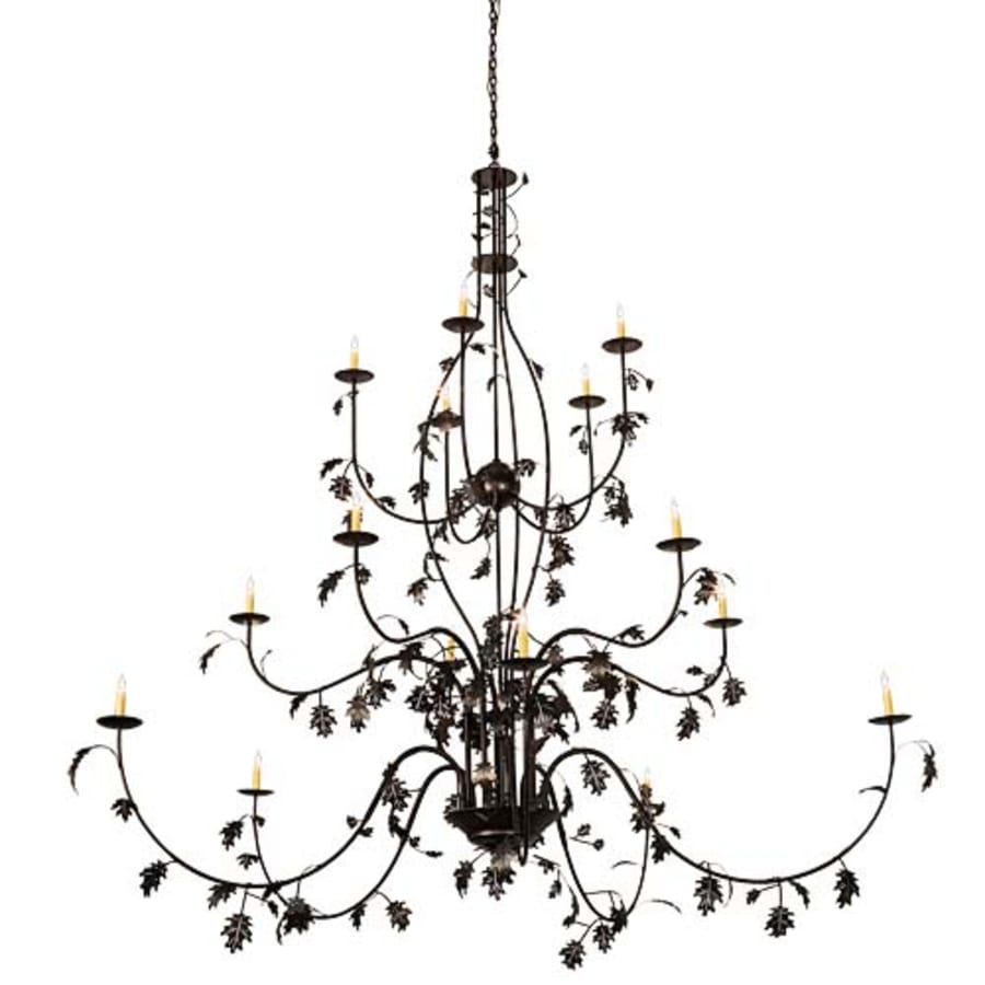 Meyda Tiffany Oak Leaf 15 Light 96" Wide Taper Candle Style Chandelier