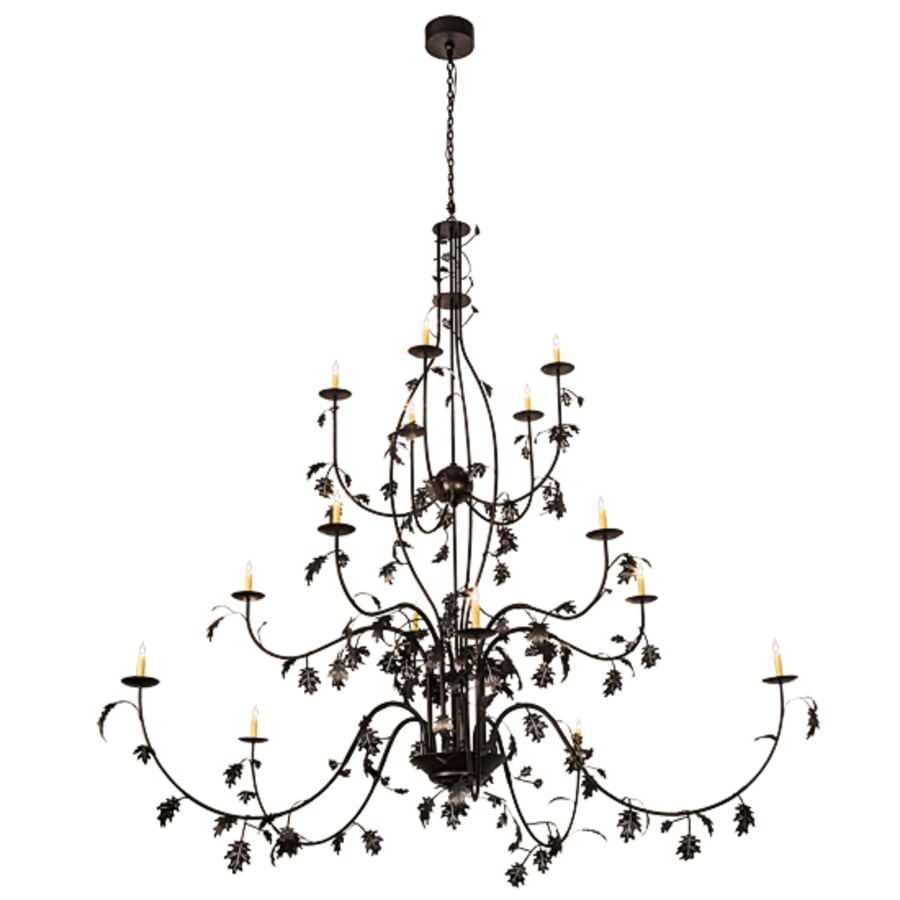 Meyda Tiffany Oak Leaf 15 Light 96" Wide Taper Candle Style Chandelier