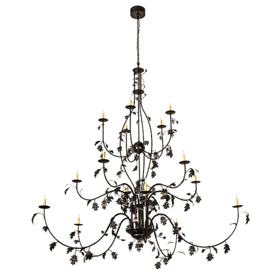 Meyda Tiffany Oak Leaf 15 Light 96" Wide Taper Candle Style Chandelier