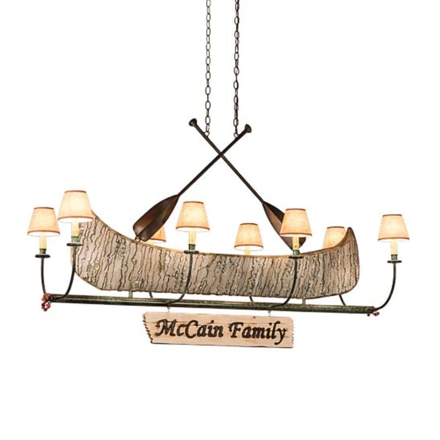Meyda Tiffany Personalized Canoe 8 Light 57" Wide Linear Chandelier
