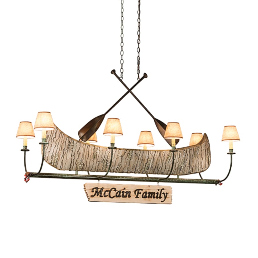 Meyda Tiffany Personalized Canoe 8 Light 57" Wide Linear Chandelier