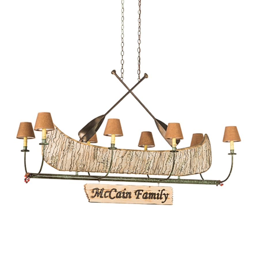 Meyda Tiffany Personalized Canoe 8 Light 57" Wide Linear Chandelier