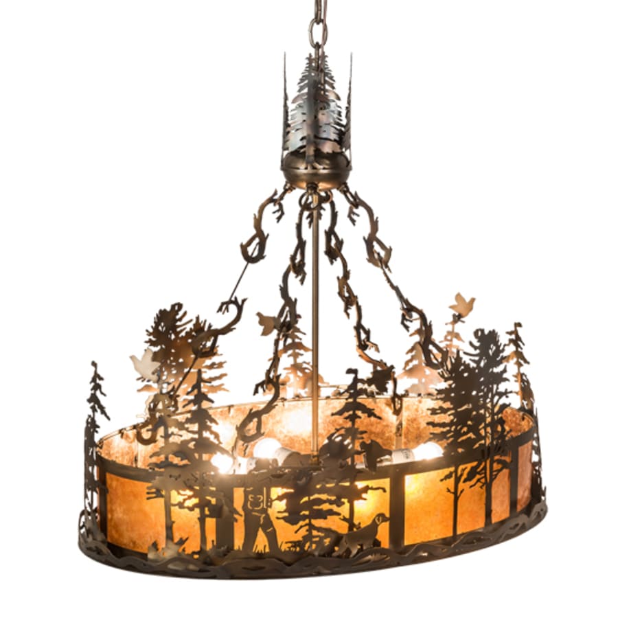Meyda Tiffany 8 Light 30" Wide Abstract Linear Pendant