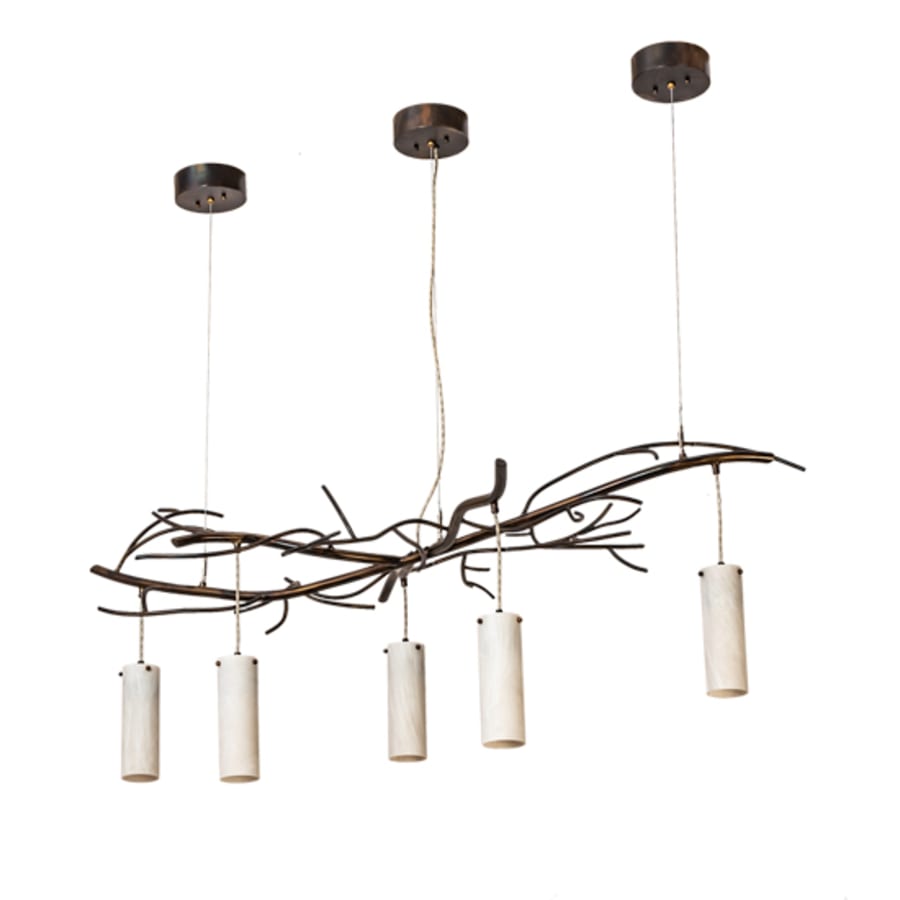 Meyda Tiffany Long Winter Solstice 5 Light 60" Wide Linear Chandelier