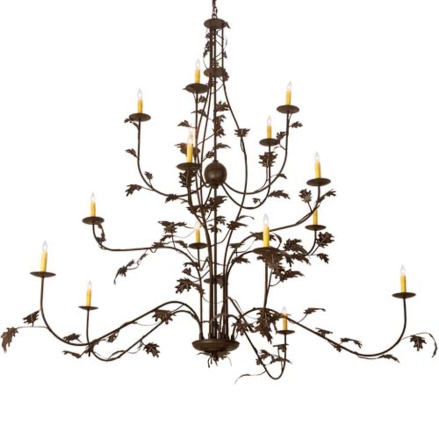 Meyda Tiffany Oak Leaf 15 Light 72" Wide Taper Candle Style Chandelier