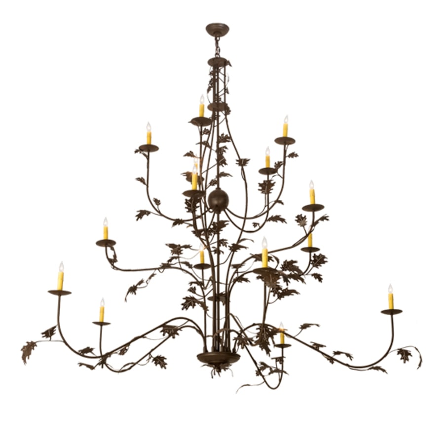 Meyda Tiffany Oak Leaf 15 Light 72" Wide Taper Candle Style Chandelier