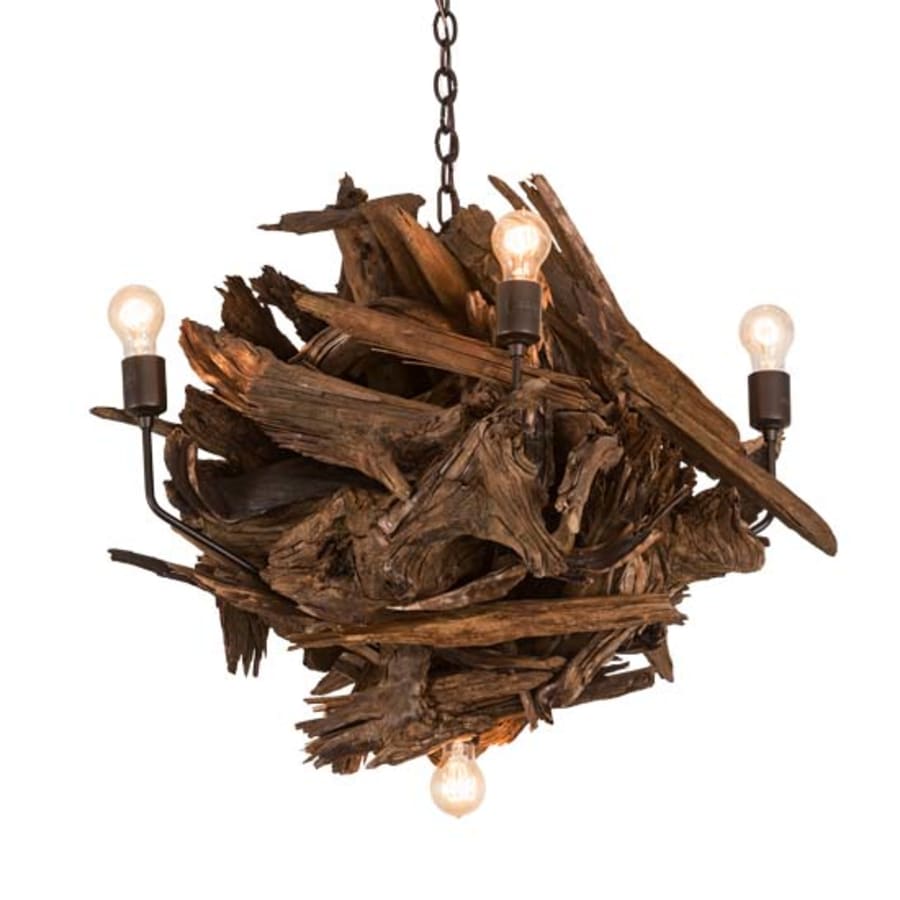Meyda Tiffany Driftwood 6 Light 30" Wide Abstract Chandelier