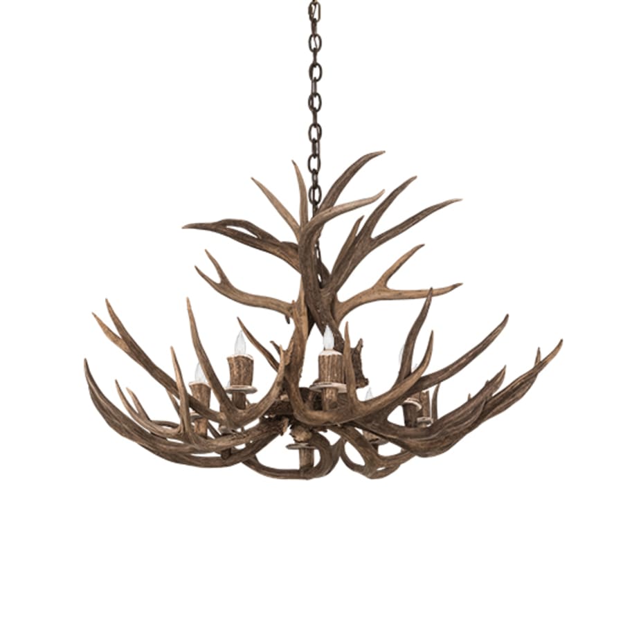 Meyda Tiffany Antlers 8 Light 38" Wide Antler Candle Style Chandelier