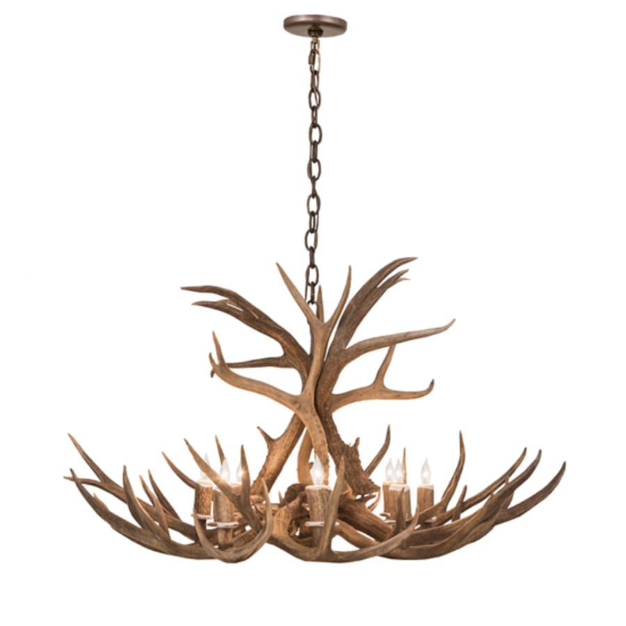 Meyda Tiffany Antlers 8 Light 38" Wide Antler Candle Style Chandelier