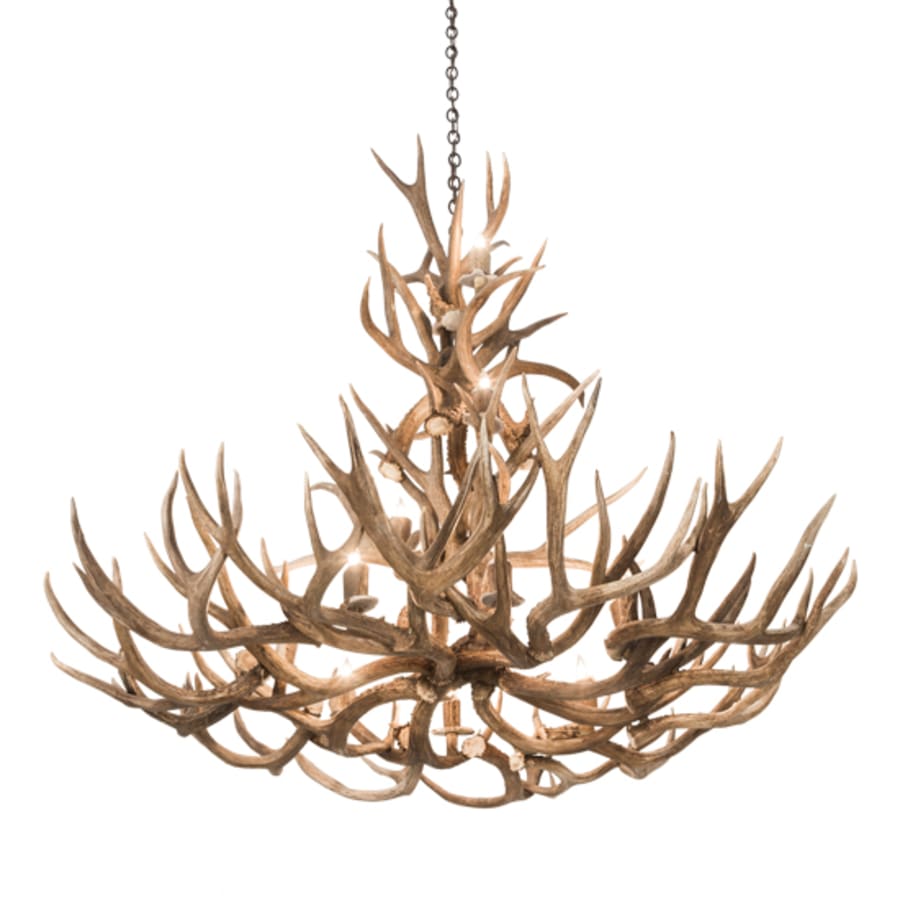 Meyda Tiffany Antlers 12 Light 52" Wide Antler Candle Style Chandelier