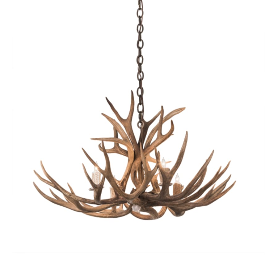 Meyda Tiffany Antlers 4 Light 33" Wide Antler Candle Style Chandelier