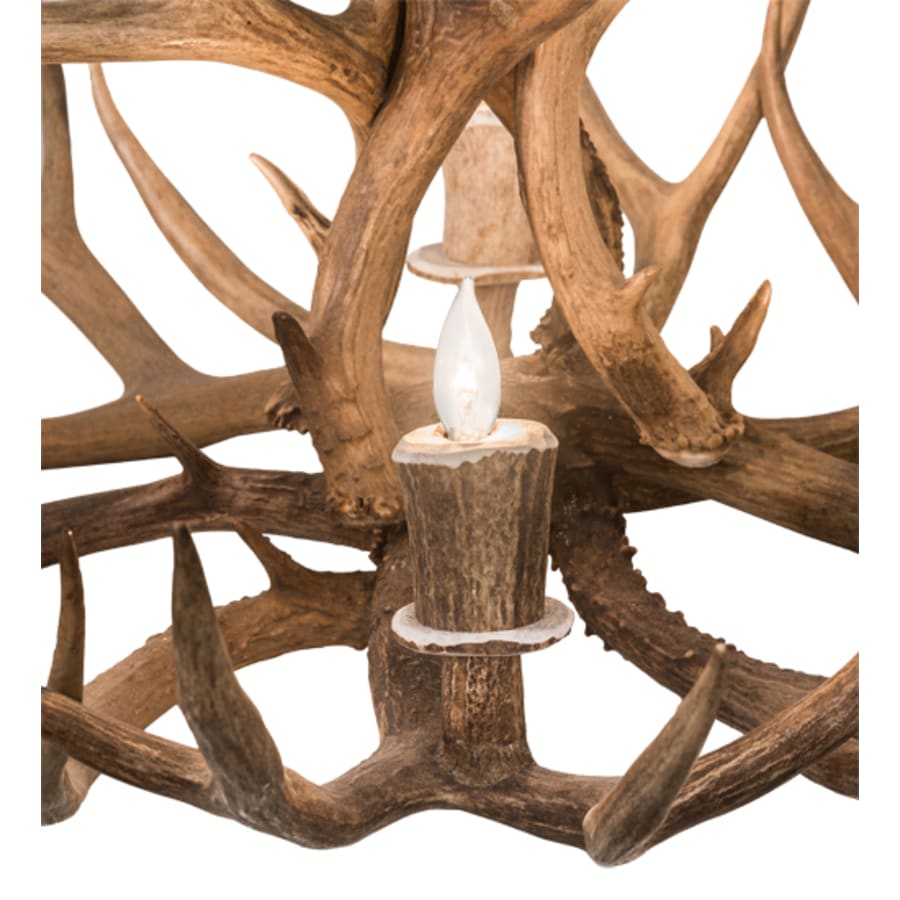 Meyda Tiffany Antlers 4 Light 33" Wide Antler Candle Style Chandelier