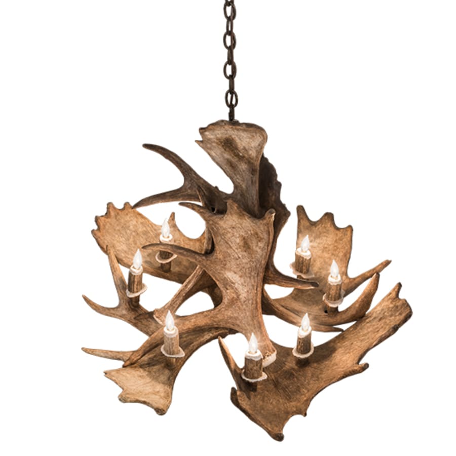 Meyda Tiffany Antlers 10 Light 33" Wide Antler Candle Style Chandelier