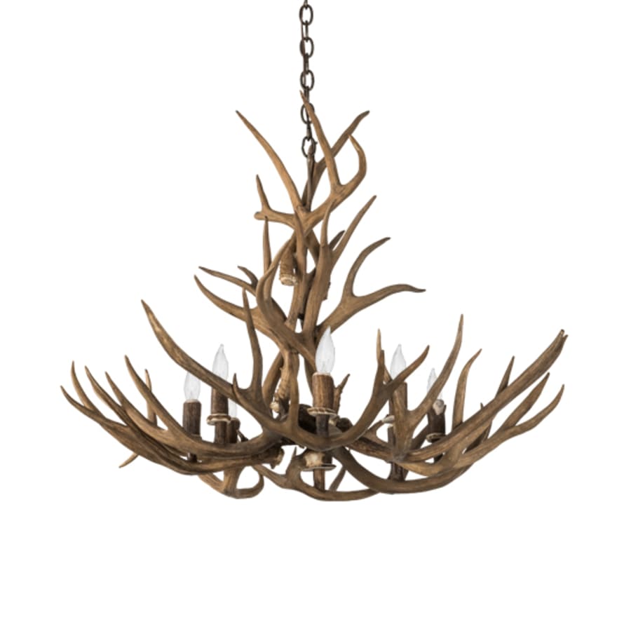 Meyda Tiffany Antlers 8 Light 32" Wide Antler Candle Style Chandelier