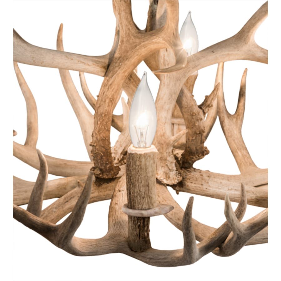 Meyda Tiffany Antlers 4 Light 30" Wide Antler Candle Style Chandelier