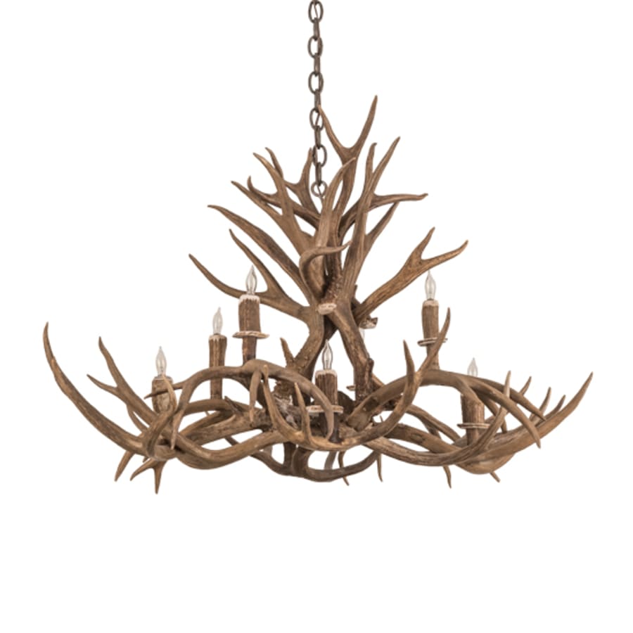 Meyda Tiffany Long Antlers 8 Light 33" Wide Antler Candle Style Chandelier