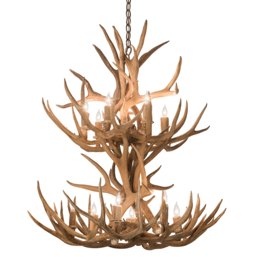 Meyda Tiffany Antlers 12 Light 34" Wide Antler Candle Style Chandelier