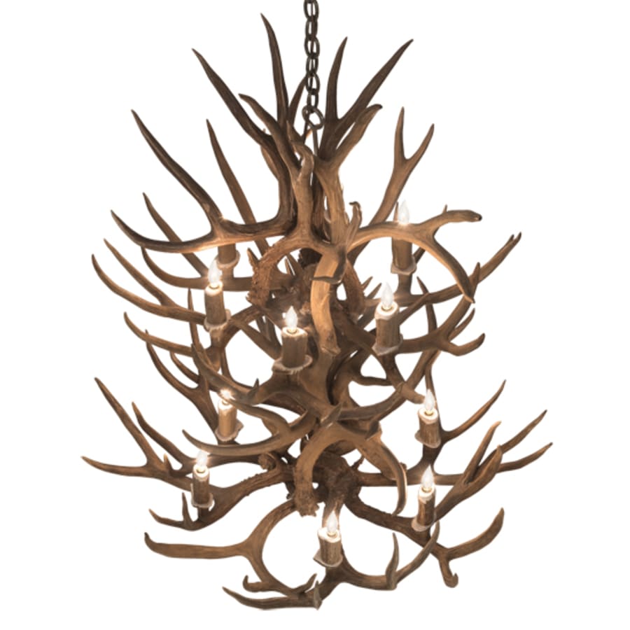 Meyda Tiffany Antlers 12 Light 34" Wide Antler Candle Style Chandelier