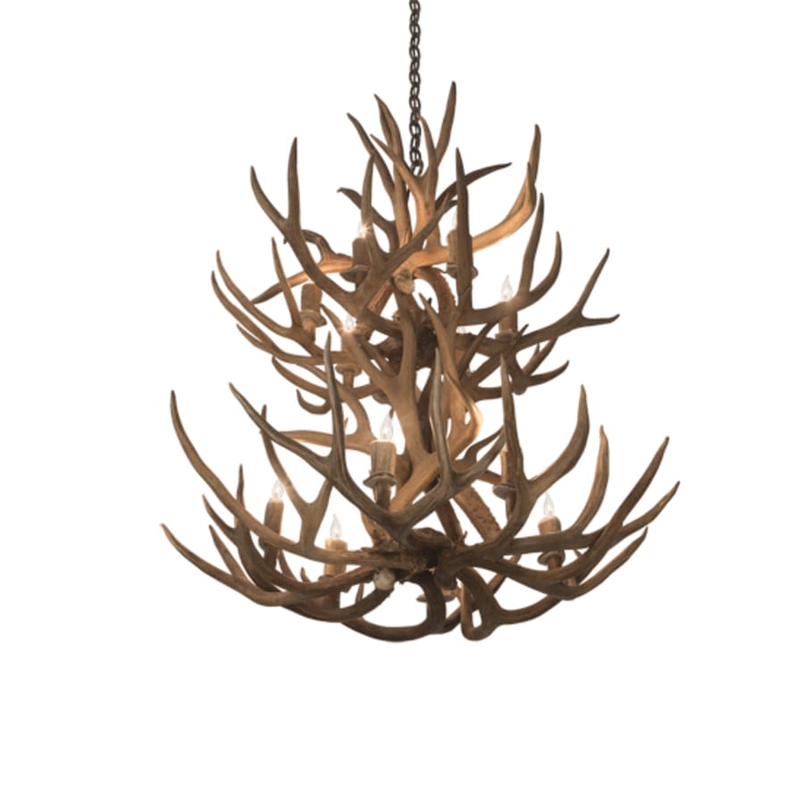 Meyda Tiffany Antlers 12 Light 34" Wide Antler Candle Style Chandelier