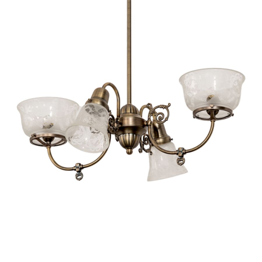 Meyda Tiffany Long Revival Gas and Electric 4 Light 21" Wide Chandelier