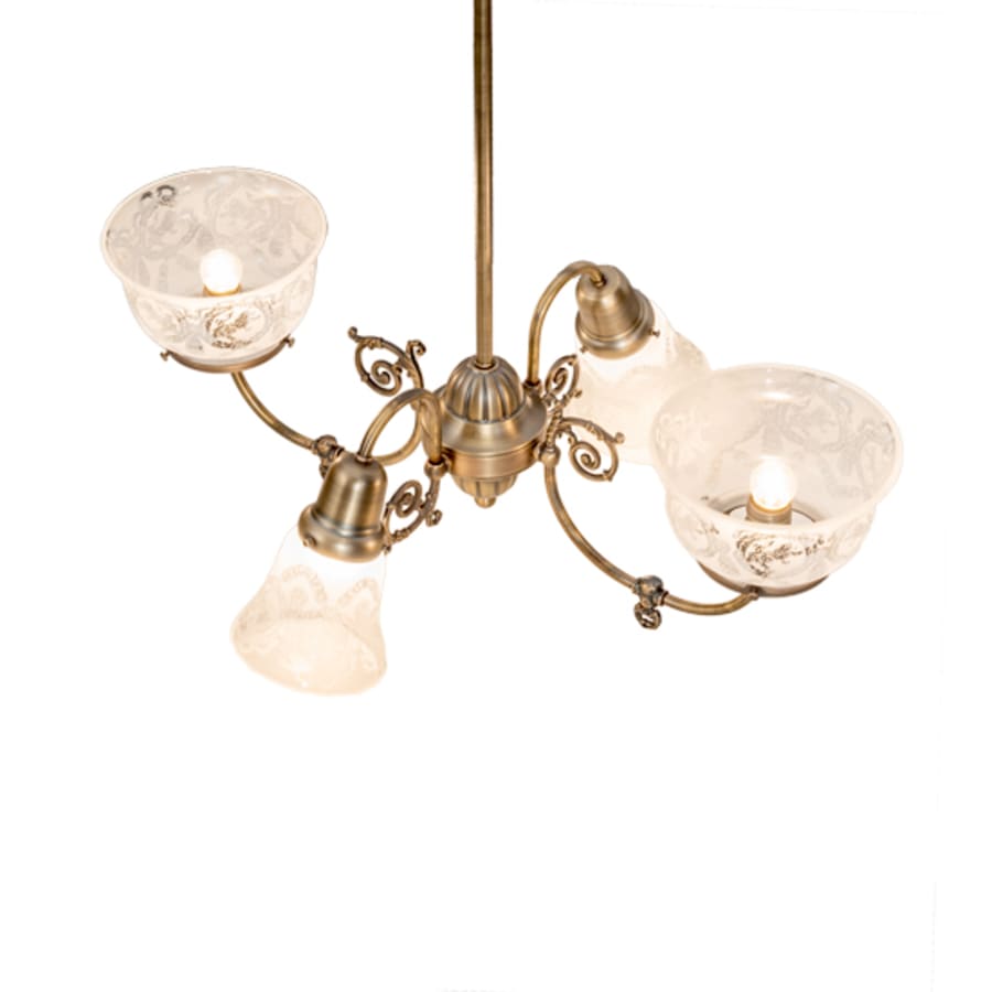 Meyda Tiffany Long Revival Gas and Electric 4 Light 21" Wide Chandelier
