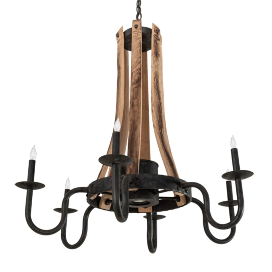 Meyda Tiffany Barrel Stave 6 Light 36" Wide Taper Candle Style Chandelier