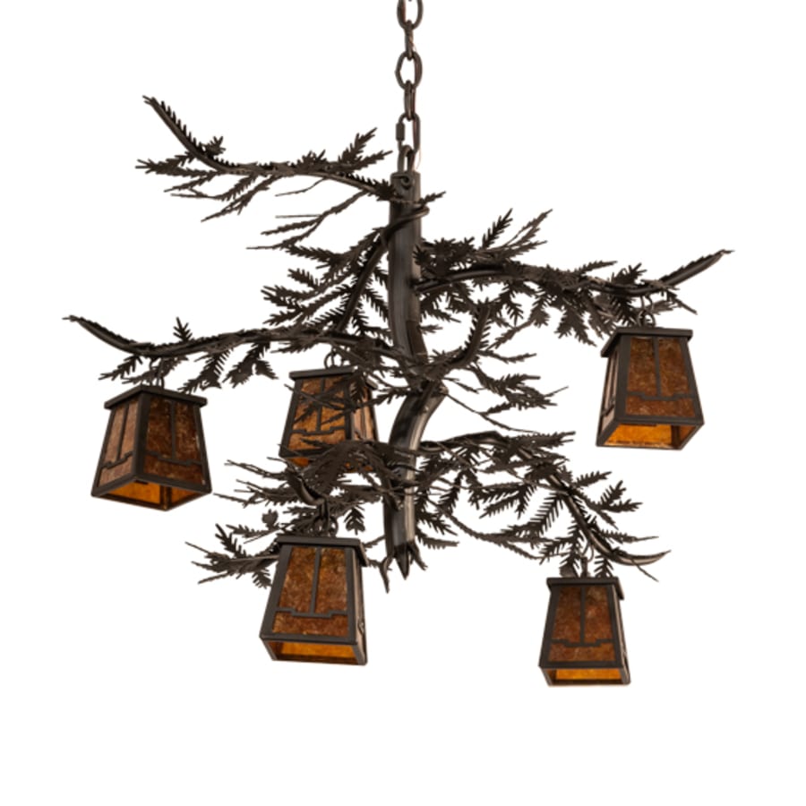 Meyda Tiffany Pine Branch 5 Light 29" Wide Chandelier