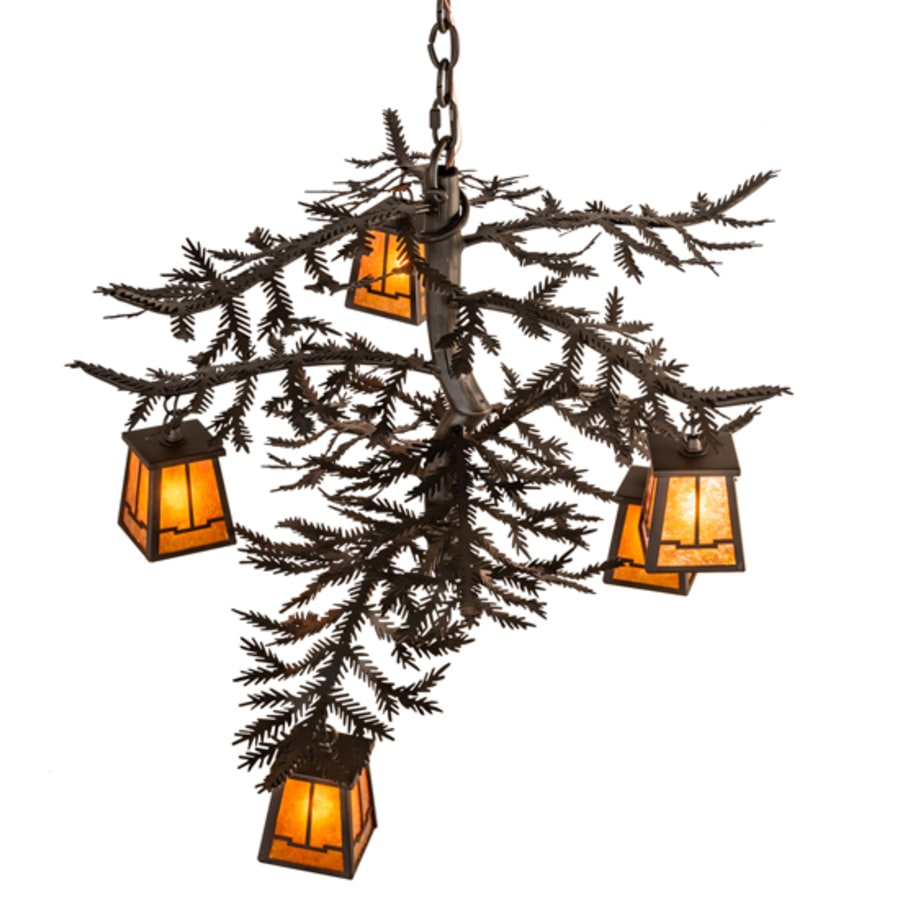Meyda Tiffany Pine Branch 5 Light 29" Wide Chandelier