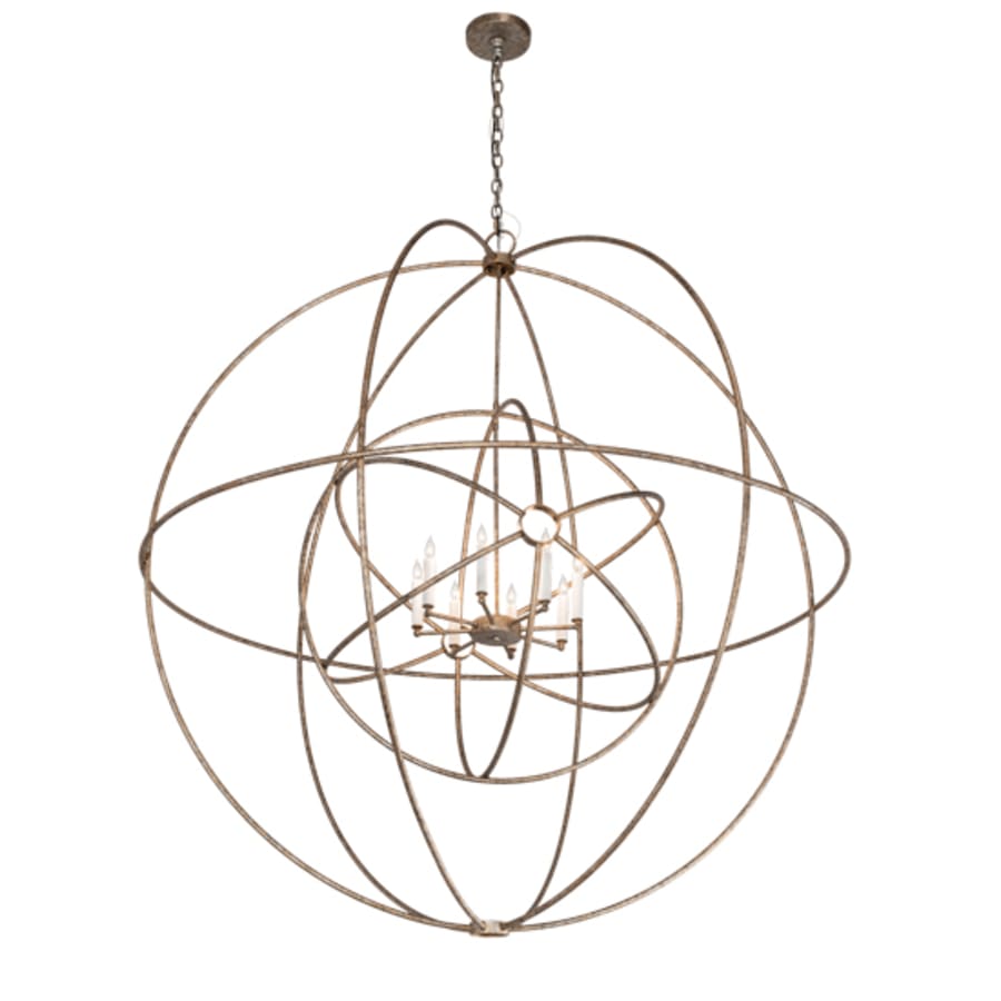 Meyda Tiffany Atom Enerjisi 8 Light 60" Wide Taper Candle Globe Chandelier