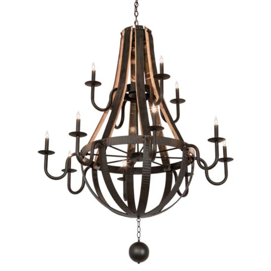 Meyda Tiffany Barrel Stave 12 Light 48" Wide Taper Candle Style Chandelier