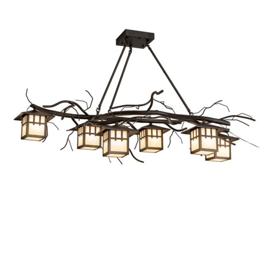 Meyda Tiffany Long Winter Solstice 6 Light 51" Wide Linear Chandelier