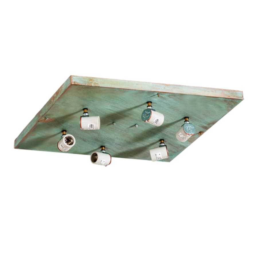Meyda Tiffany Hyde Park Ginkgo 6 Light 28" Wide Flush Mount Square Ceiling Fixture