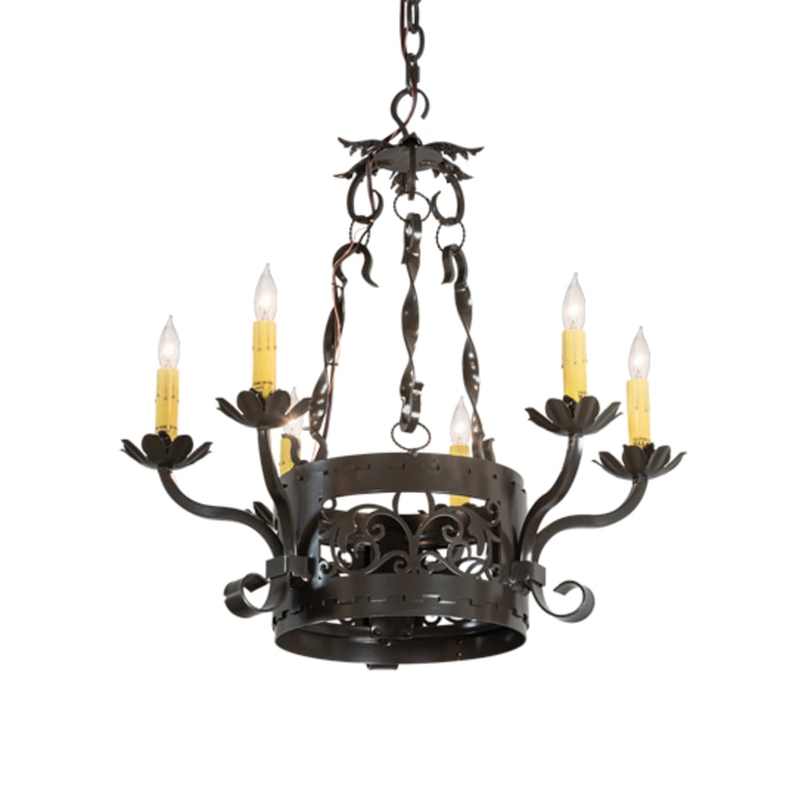 Meyda Tiffany Dragone 6 Light 24" Wide Taper Candle Style Chandelier