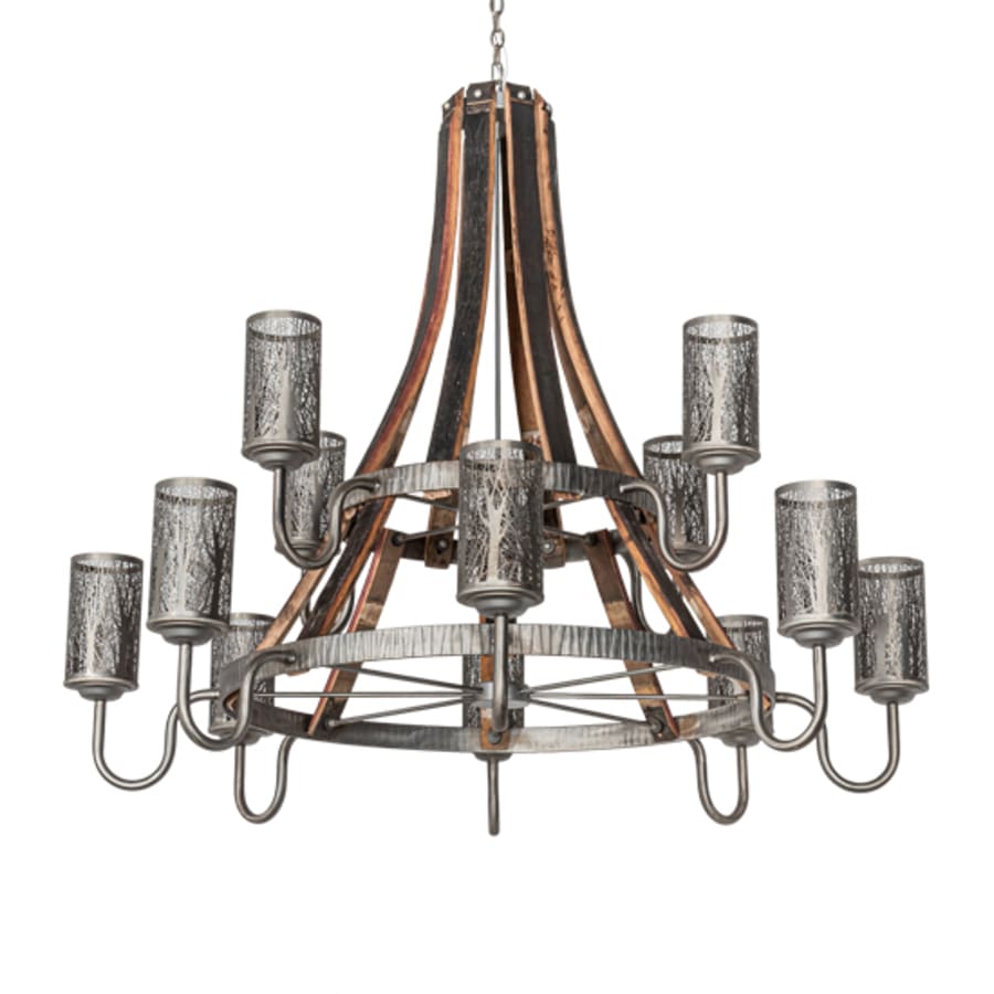Meyda Tiffany Barrel Stave 12 Light 61" Wide Ring Chandelier