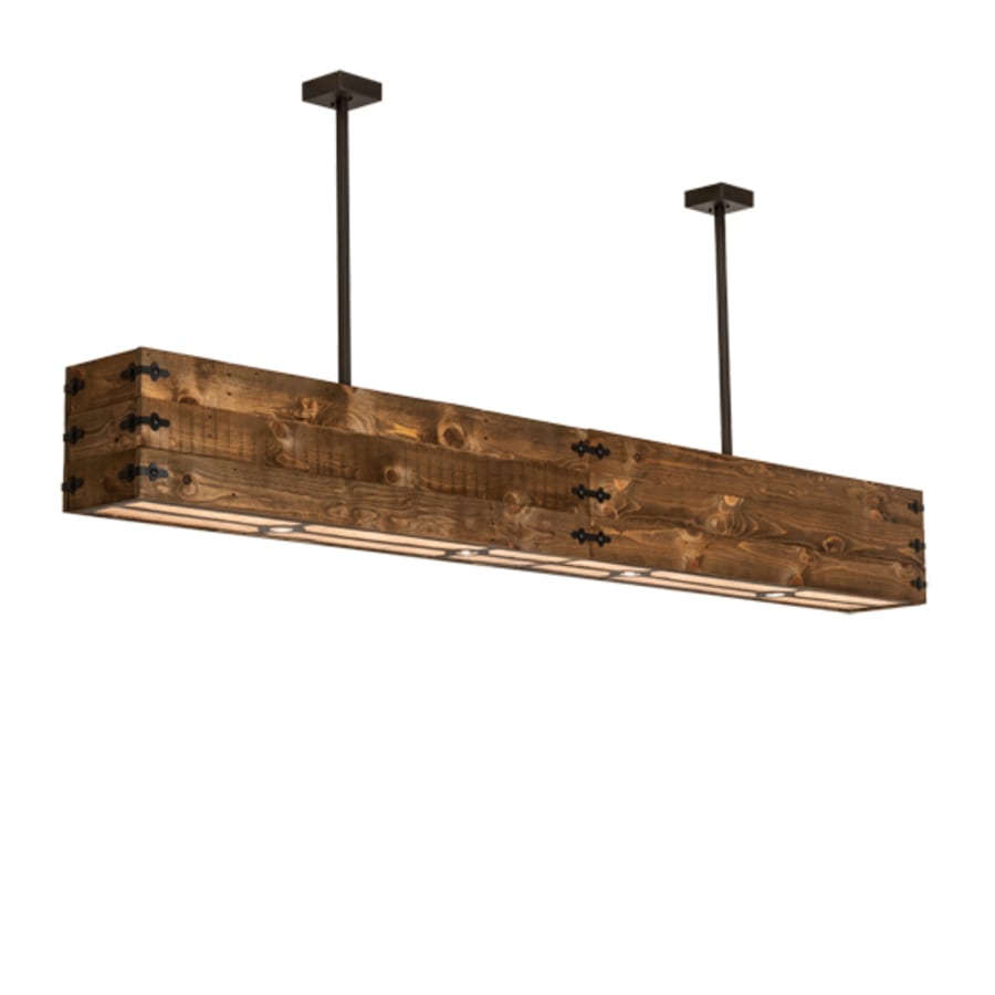 Meyda Tiffany 8 Light 120" Wide Wood Linear Pendant