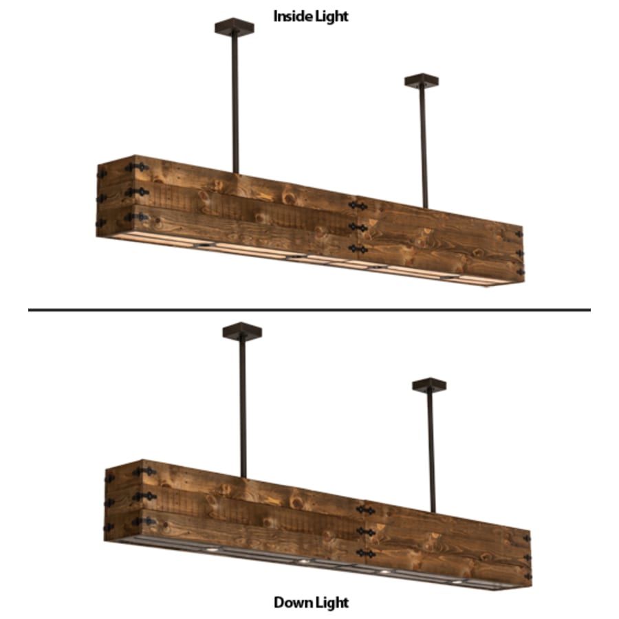 Meyda Tiffany 8 Light 120" Wide Wood Linear Pendant