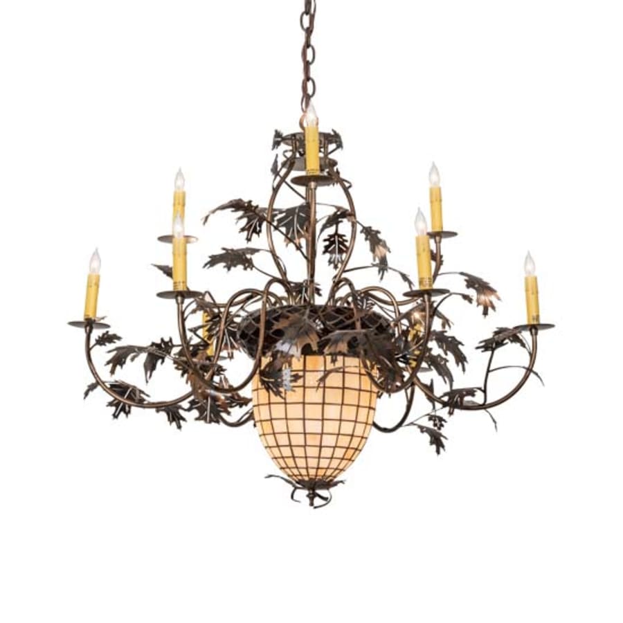 Meyda Tiffany Greenbriar Oak 10 Light 39" Wide Taper Candle Style Chandelier