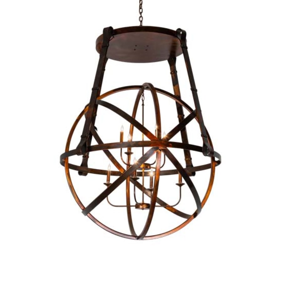 Meyda Tiffany Gimbal Grinado 8 Light 46" Wide Taper Candle Globe Chandelier