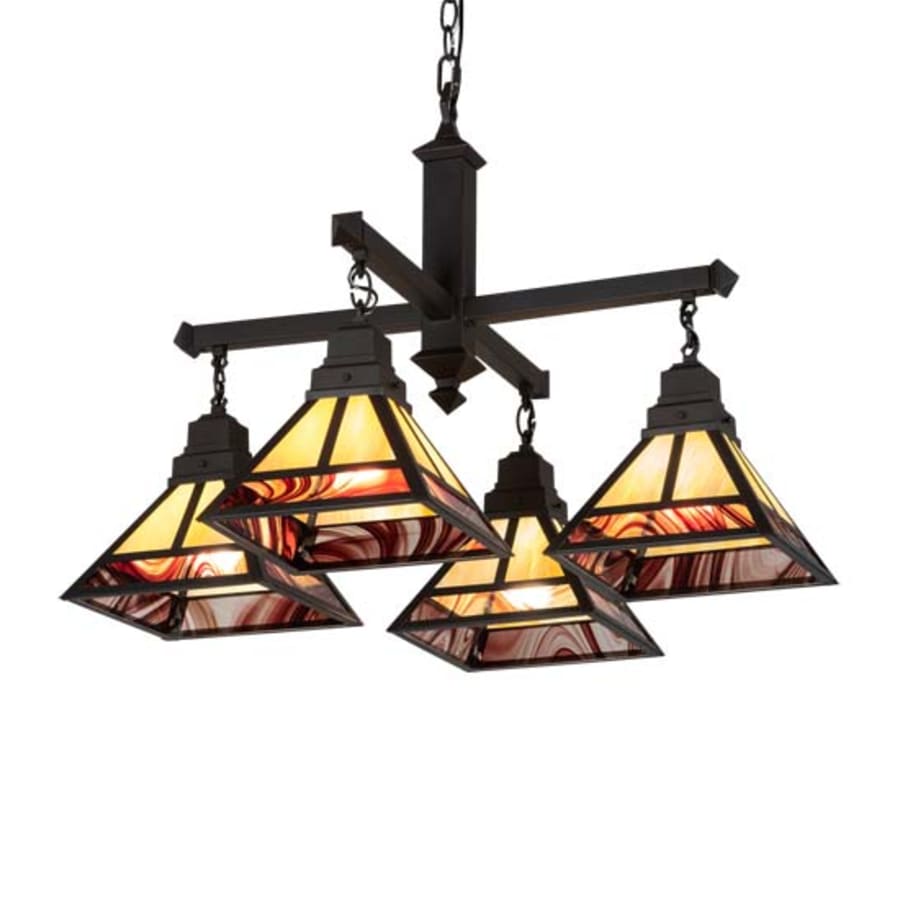 Meyda Tiffany Square T Mission 4 Light 42" Wide Chandelier