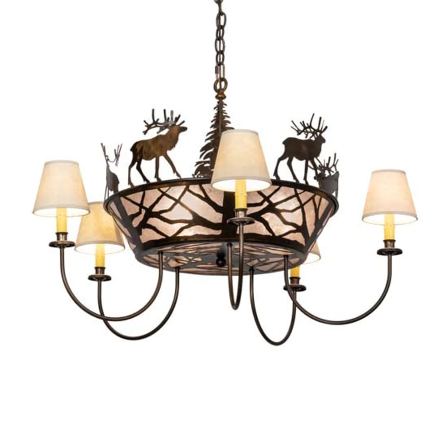 Meyda Tiffany Elk on the Loose 5 Light 35" Wide Chandelier