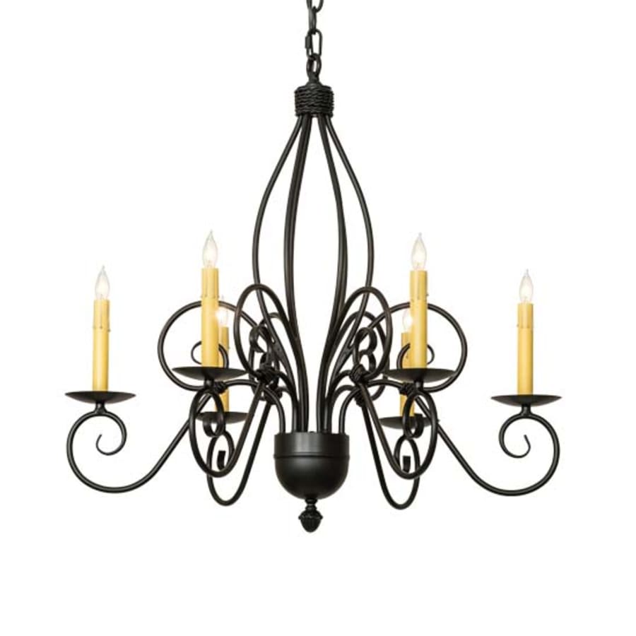 Meyda Tiffany Squire 6 Light 28" Wide Taper Candle Style Chandelier