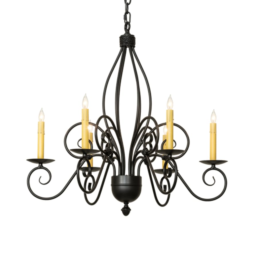 Meyda Tiffany Squire 6 Light 28" Wide Taper Candle Style Chandelier