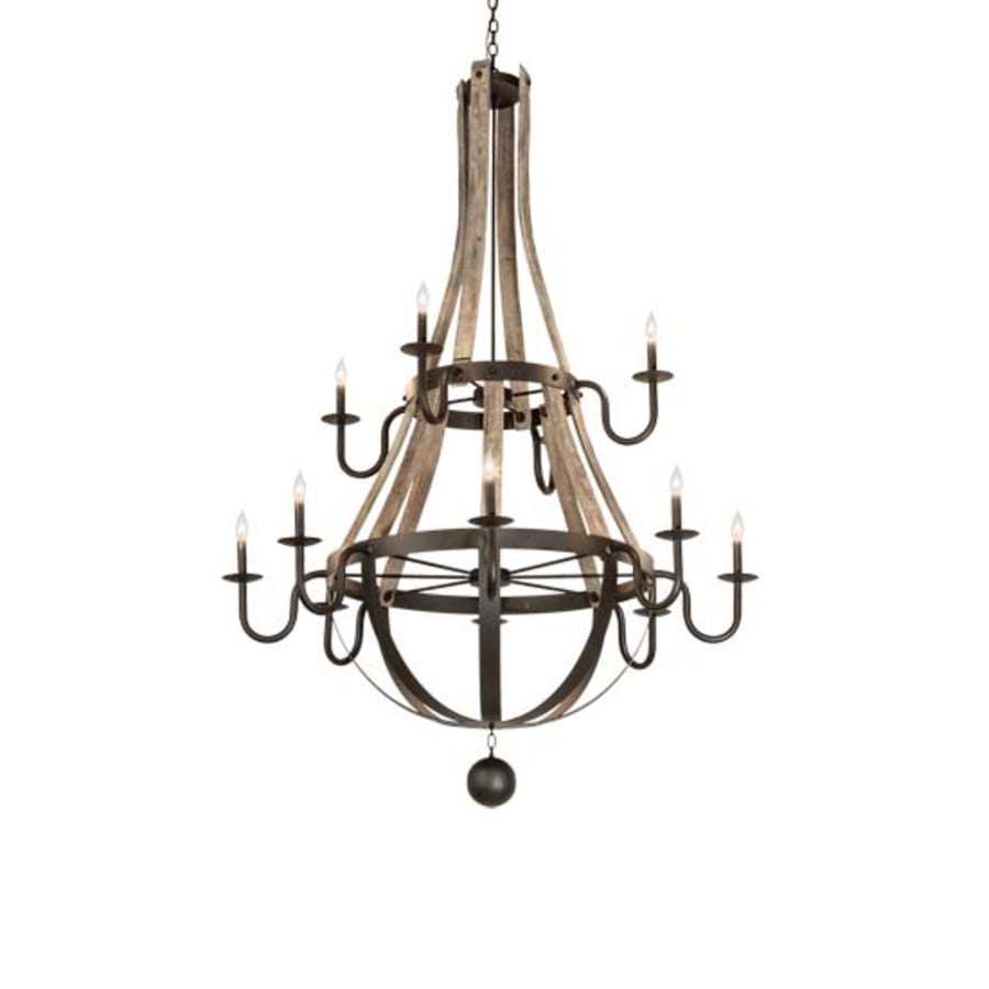 Meyda Tiffany Barrel Stave 12 Light 56" Wide Taper Candle Style Chandelier