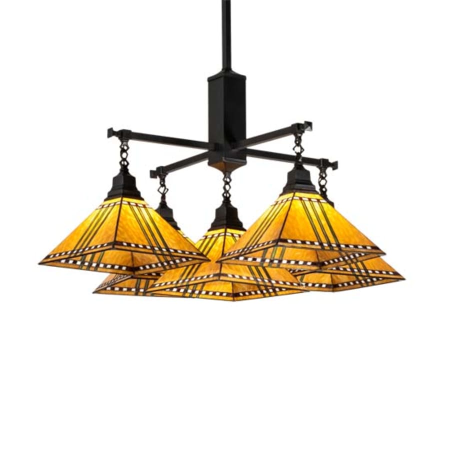 Meyda Tiffany Square Prairie Corn 5 Light 54" Wide Chandelier