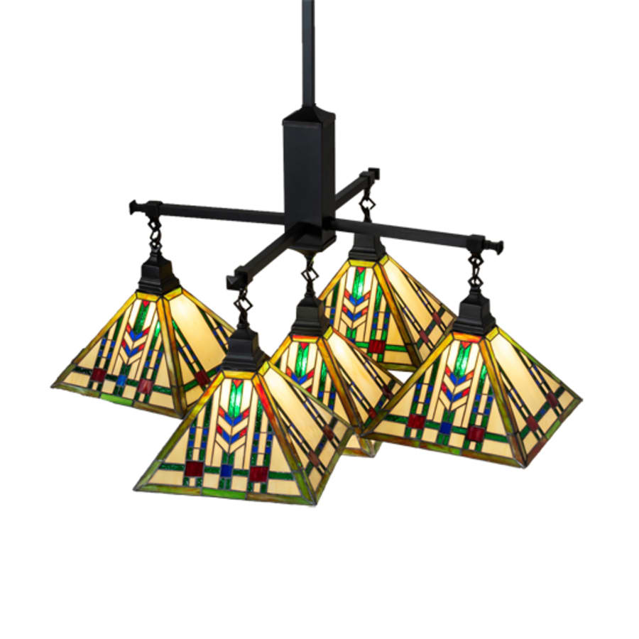 Meyda Tiffany Square Prairie Wheat 5 Light 54" Wide Chandelier