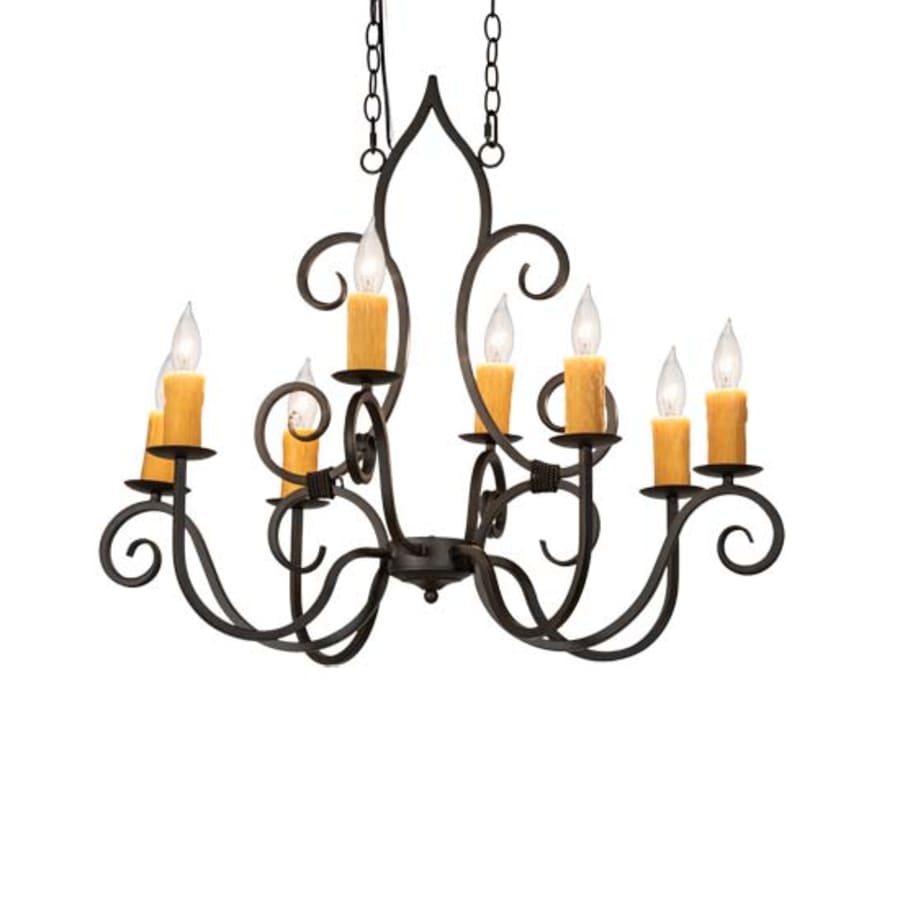 Meyda Tiffany Long Clifton 8 Light 26" Wide Taper Candle Style Chandelier