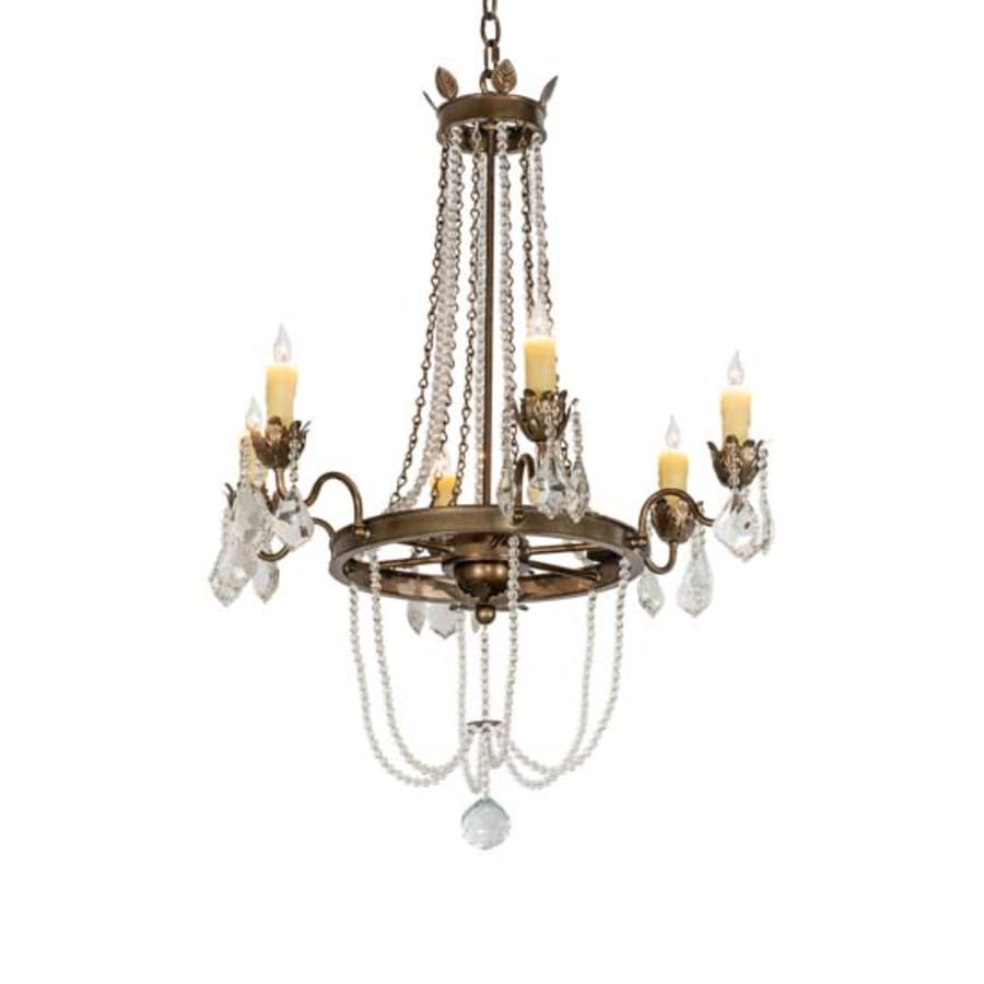 Meyda Tiffany Dominique 6 Light 28" Wide Crystal Candle Style Chandelier