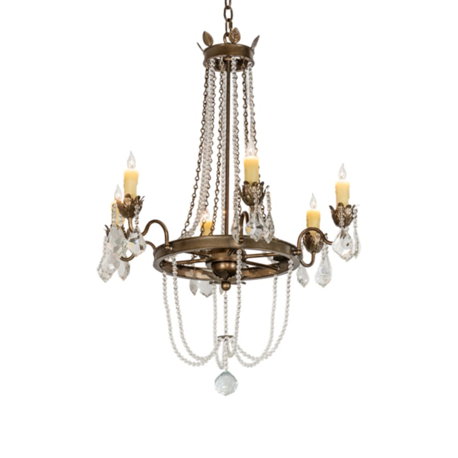 Meyda Tiffany Dominique 6 Light 28" Wide Crystal Candle Style Chandelier